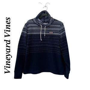 Vineyard Vines Blue and White Fleece 
Size L